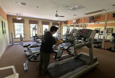Fitness room cleaning